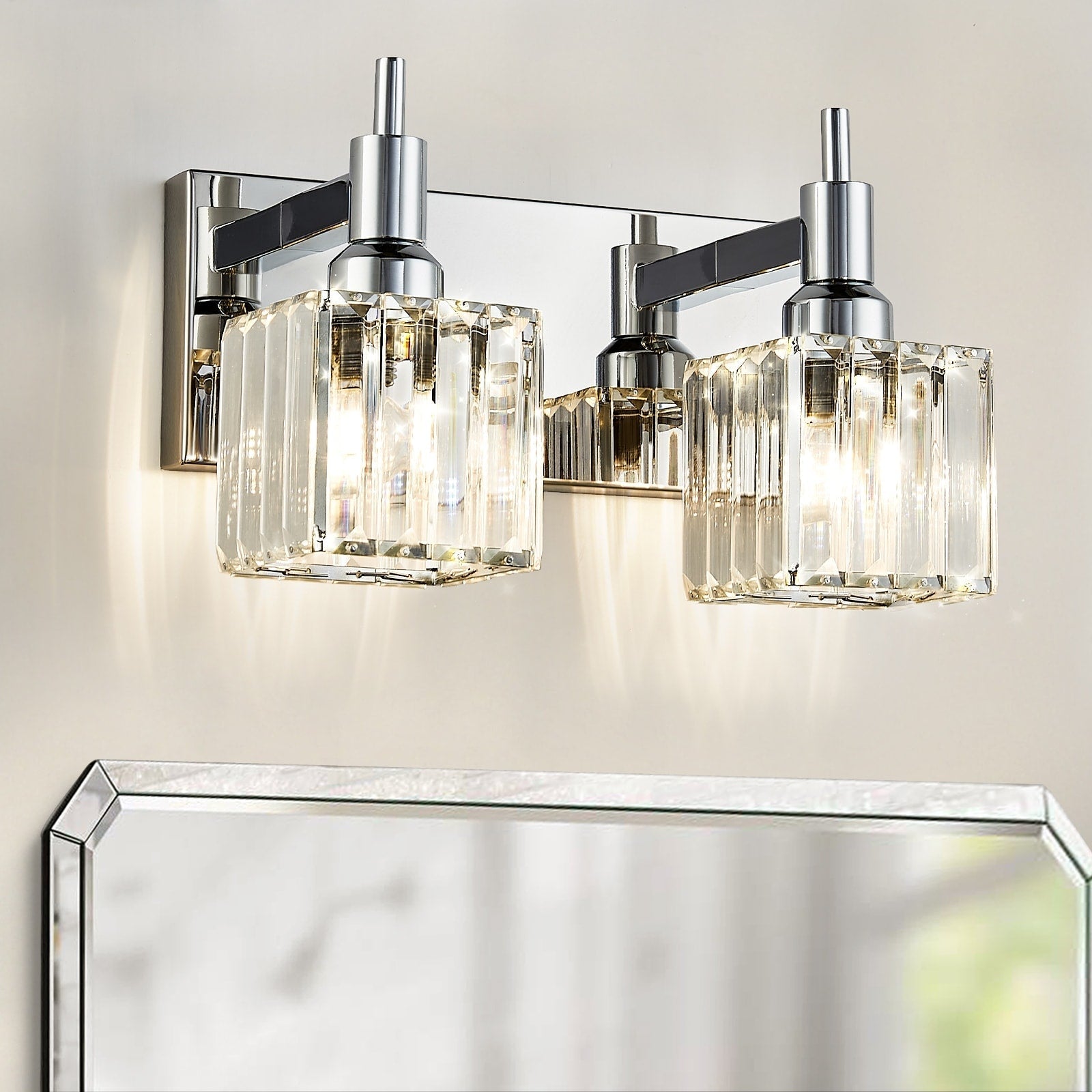 Appliques murales modernes en cristal pour salle de bain à 2, 3 ou 4 lumières
