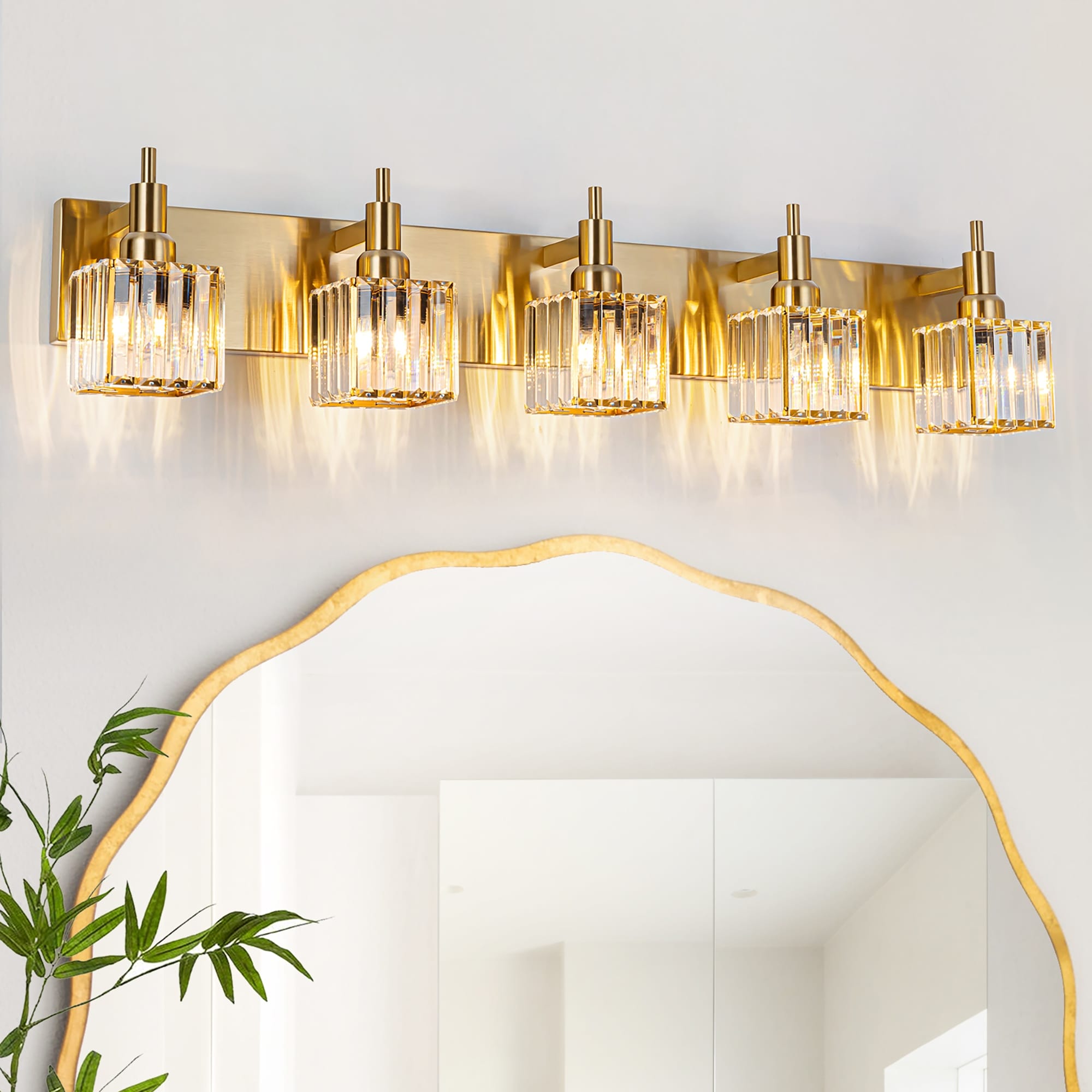 Appliques murales modernes en cristal pour salle de bain à 2, 3 ou 4 lumières