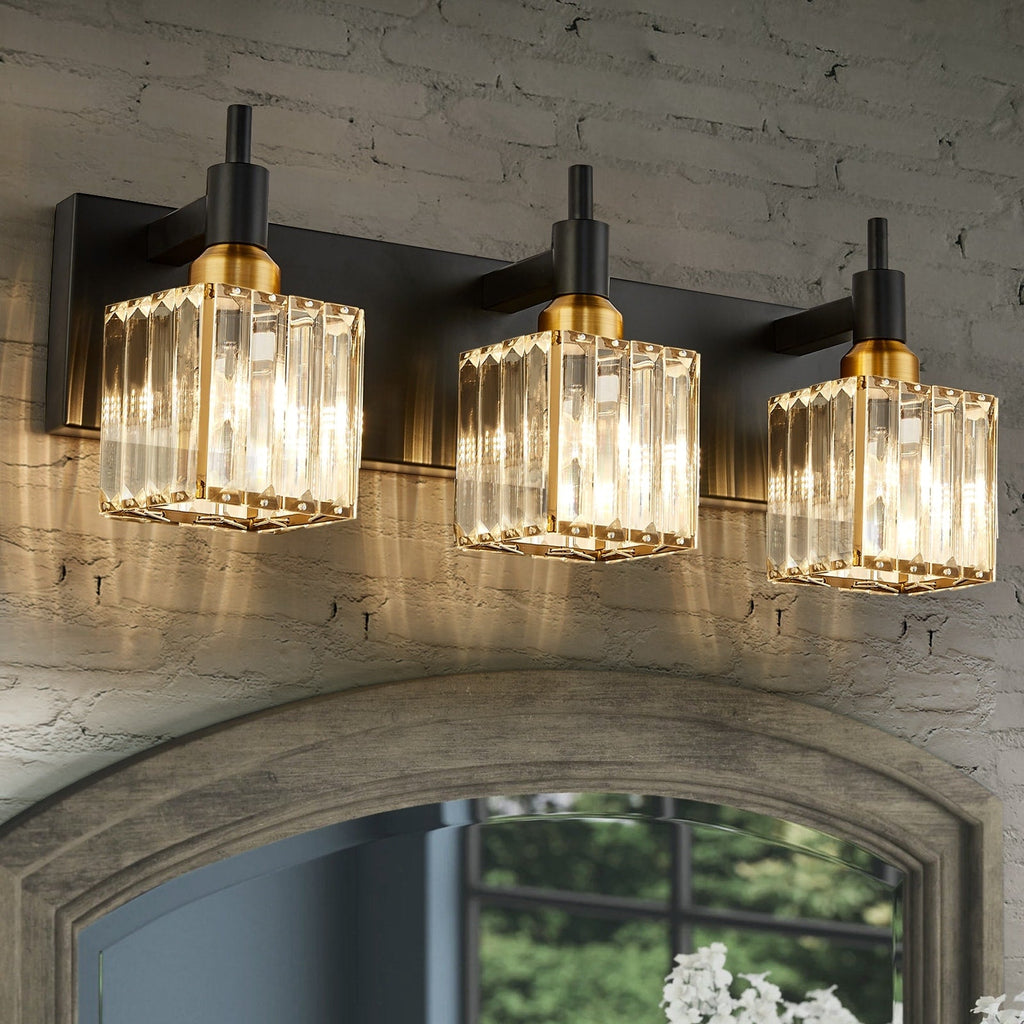 Appliques murales modernes en cristal pour salle de bain à 2, 3 ou 4 lumières