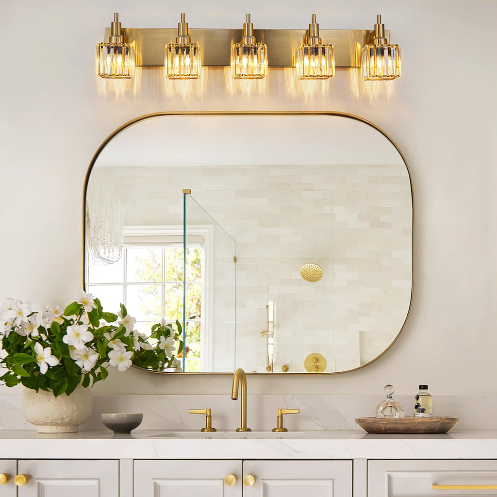 Appliques murales modernes en cristal pour salle de bain à 2, 3 ou 4 lumières