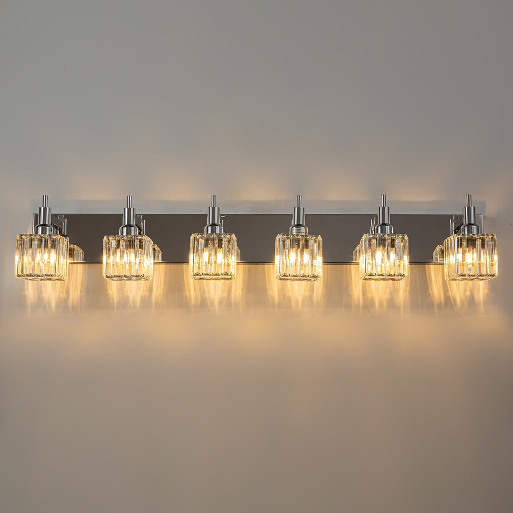 Appliques murales modernes en cristal pour salle de bain à 2, 3 ou 4 lumières