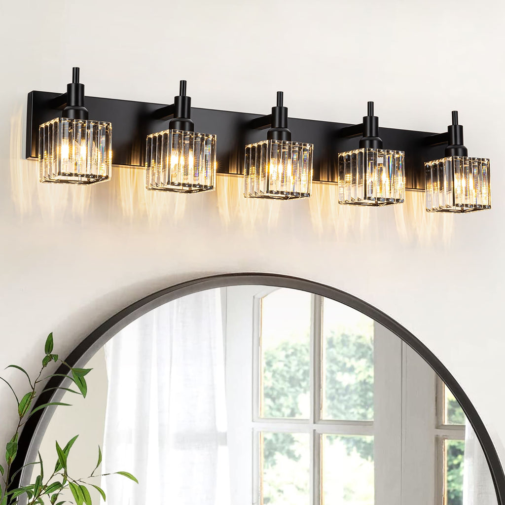 Appliques murales modernes en cristal pour salle de bain à 2, 3 ou 4 lumières