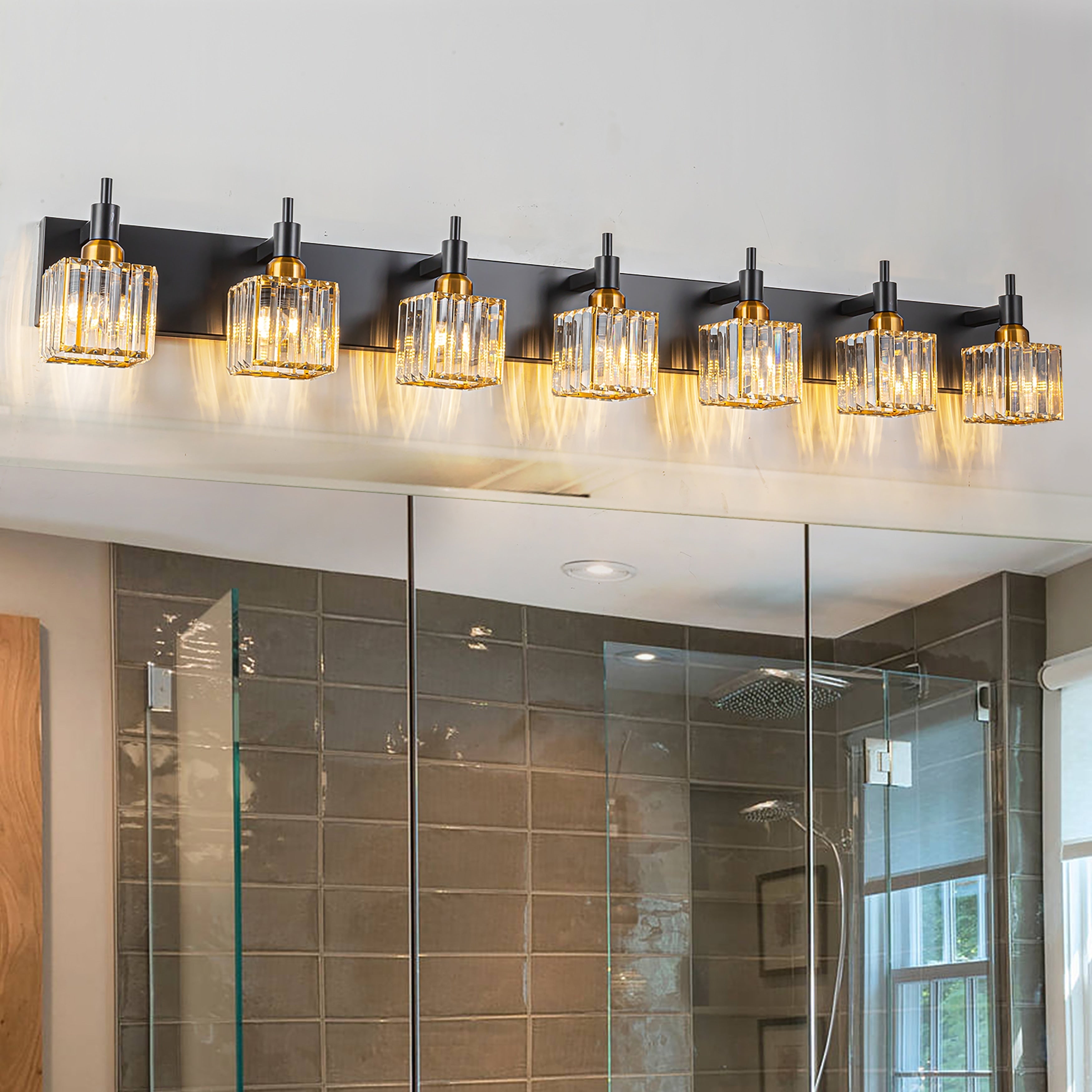 Appliques murales modernes en cristal pour salle de bain à 2, 3 ou 4 lumières