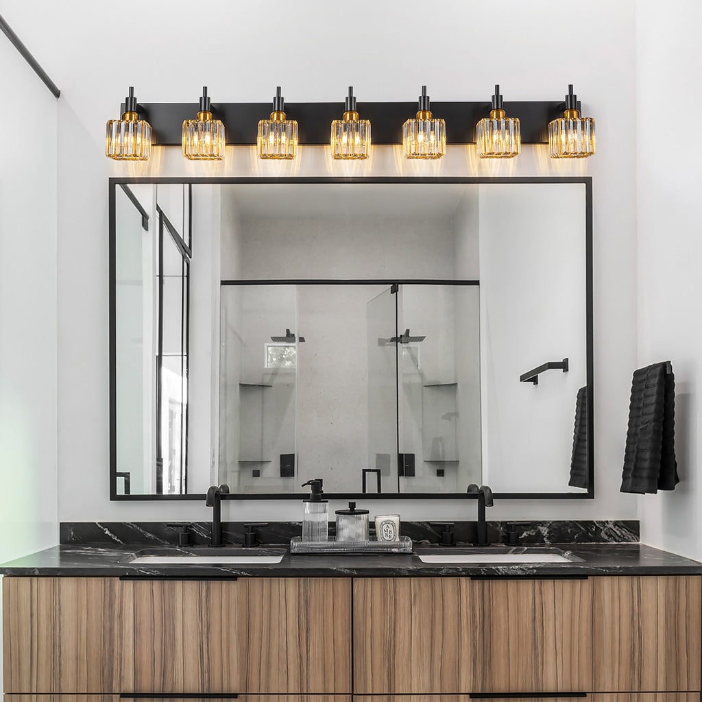 Appliques murales modernes en cristal pour salle de bain à 2, 3 ou 4 lumières