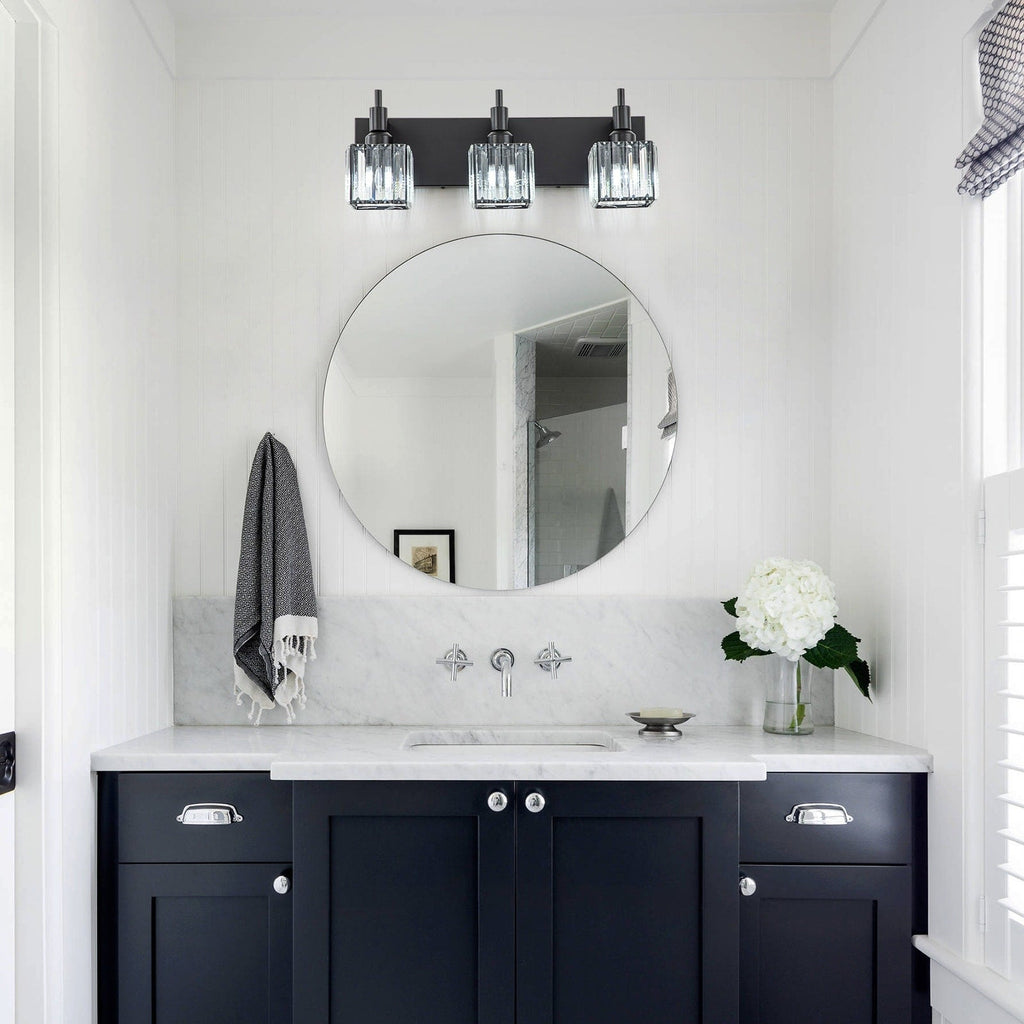 Appliques murales modernes en cristal pour salle de bain à 2, 3 ou 4 lumières