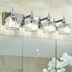 Appliques murales modernes en cristal pour salle de bain à 2, 3 ou 4 lumières