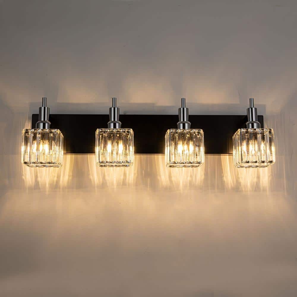 Appliques murales modernes en cristal pour salle de bain à 2, 3 ou 4 lumières