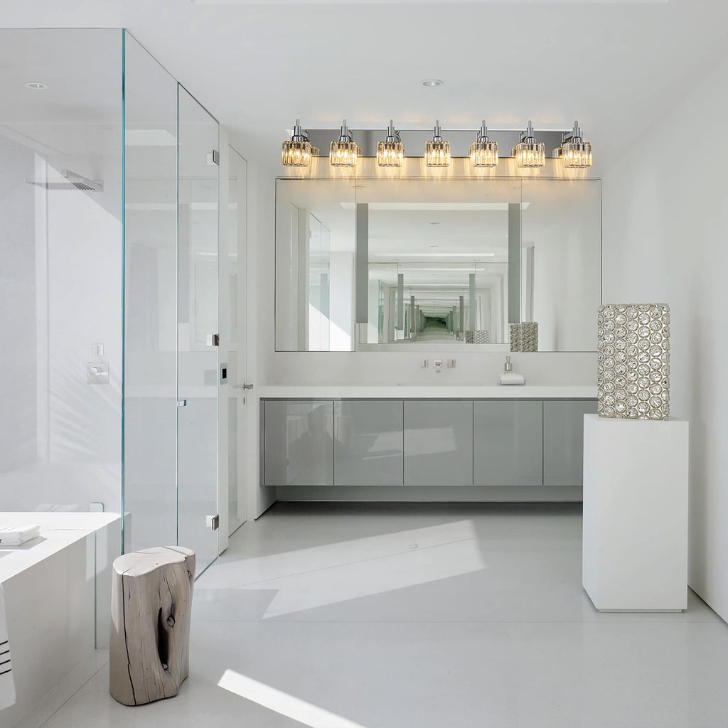 Appliques murales modernes en cristal pour salle de bain à 2, 3 ou 4 lumières