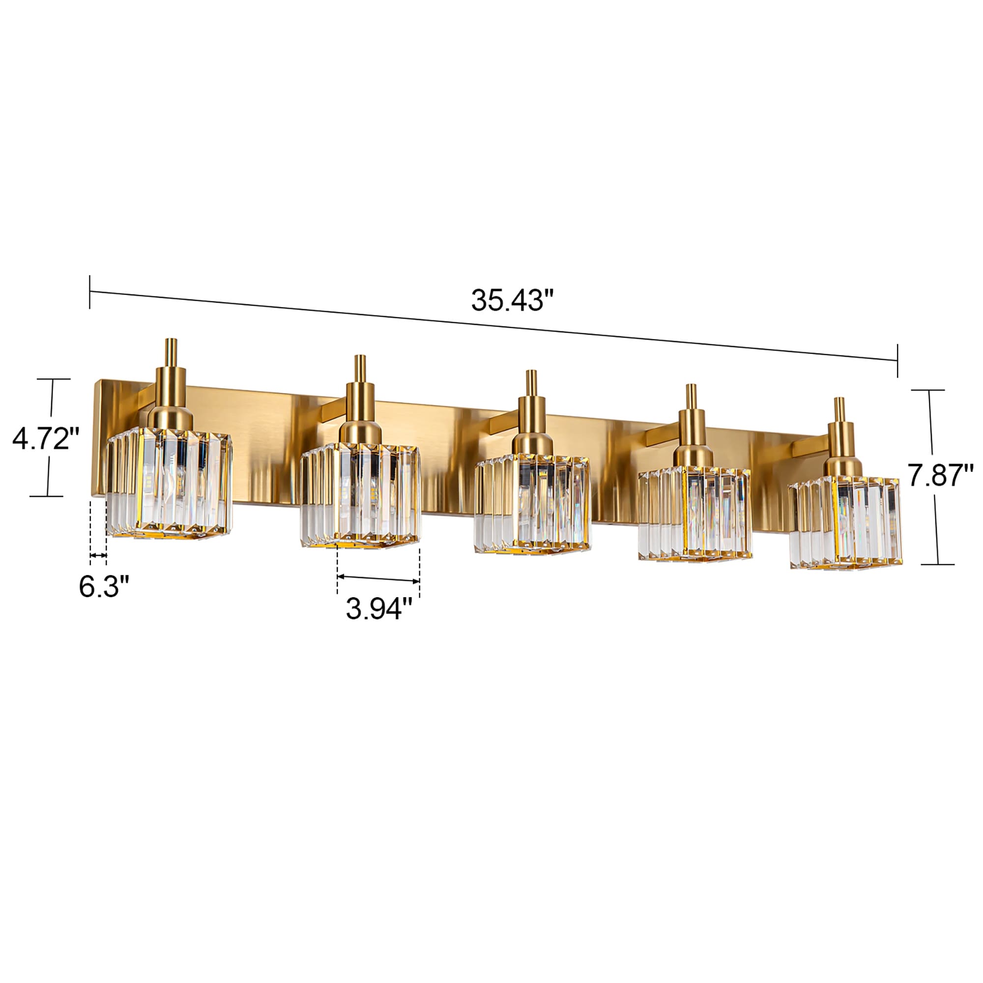 Appliques murales modernes en cristal pour salle de bain à 2, 3 ou 4 lumières