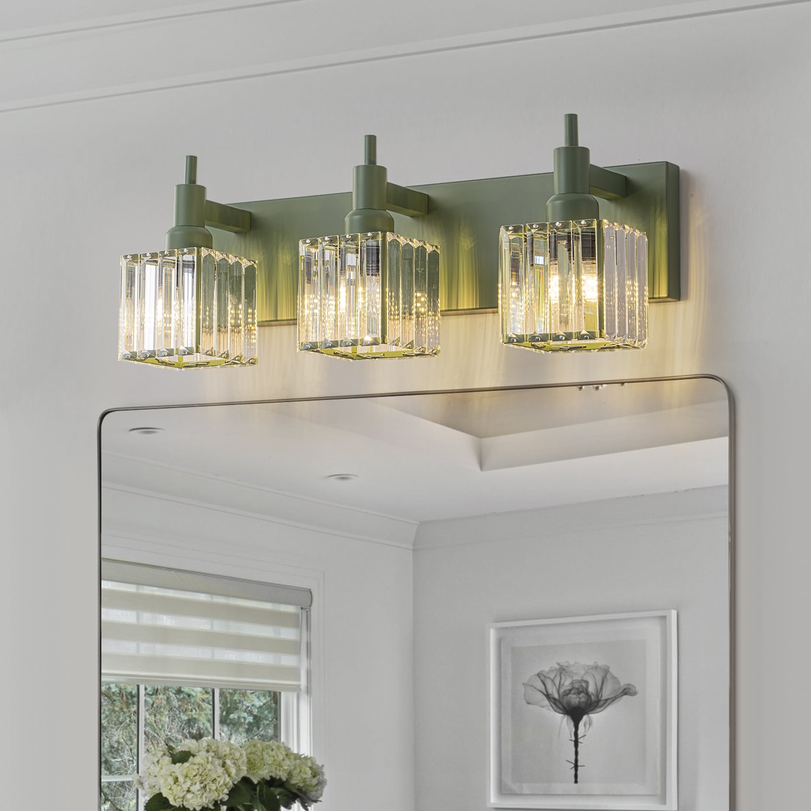 Appliques murales modernes en cristal pour salle de bain à 2, 3 ou 4 lumières
