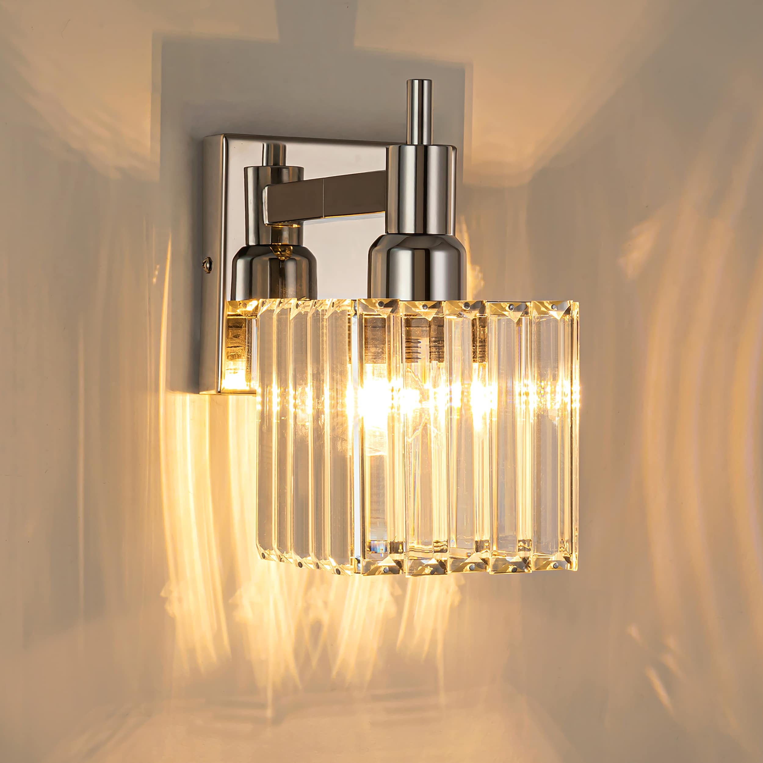 Appliques murales modernes en cristal pour salle de bain à 2, 3 ou 4 lumières