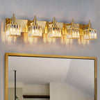 Appliques murales modernes en cristal pour salle de bain à 2, 3 ou 4 lumières