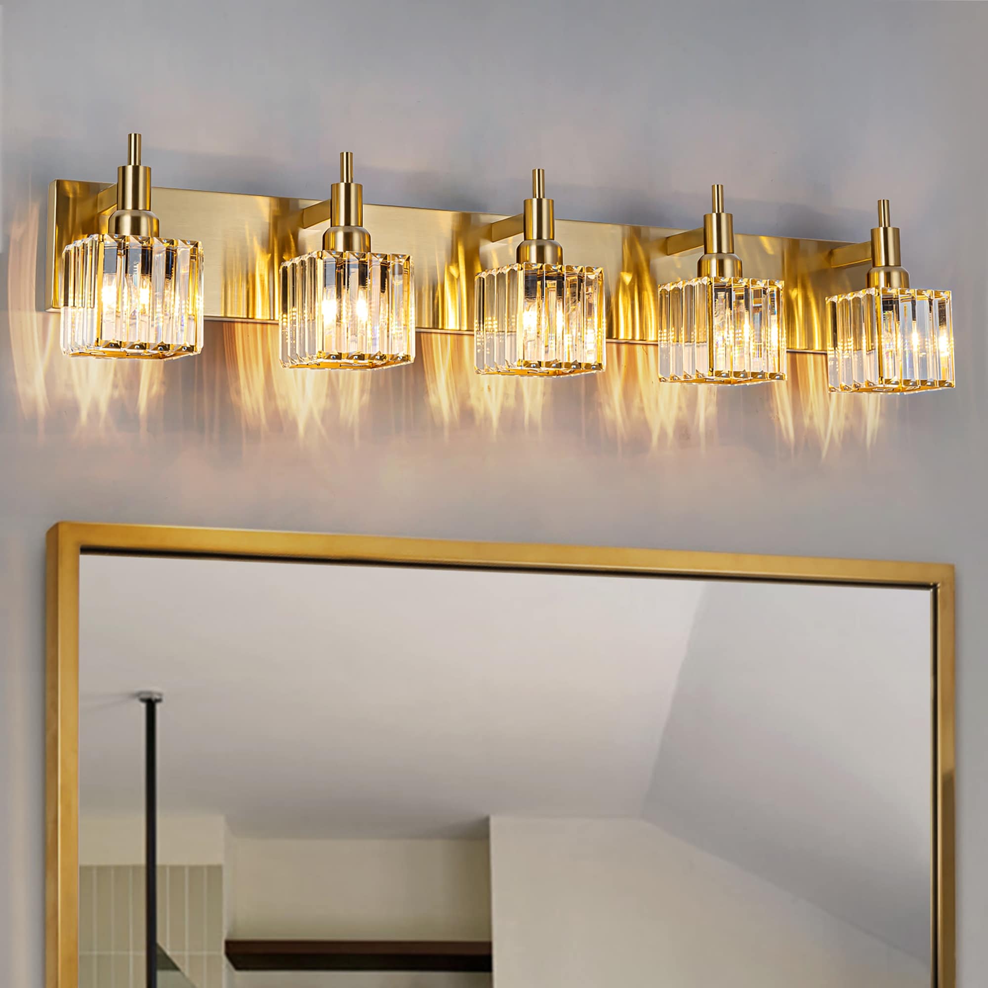 Appliques murales modernes en cristal pour salle de bain à 2, 3 ou 4 lumières