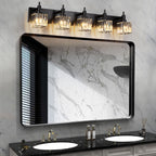 Appliques murales modernes en cristal pour salle de bain à 2, 3 ou 4 lumières