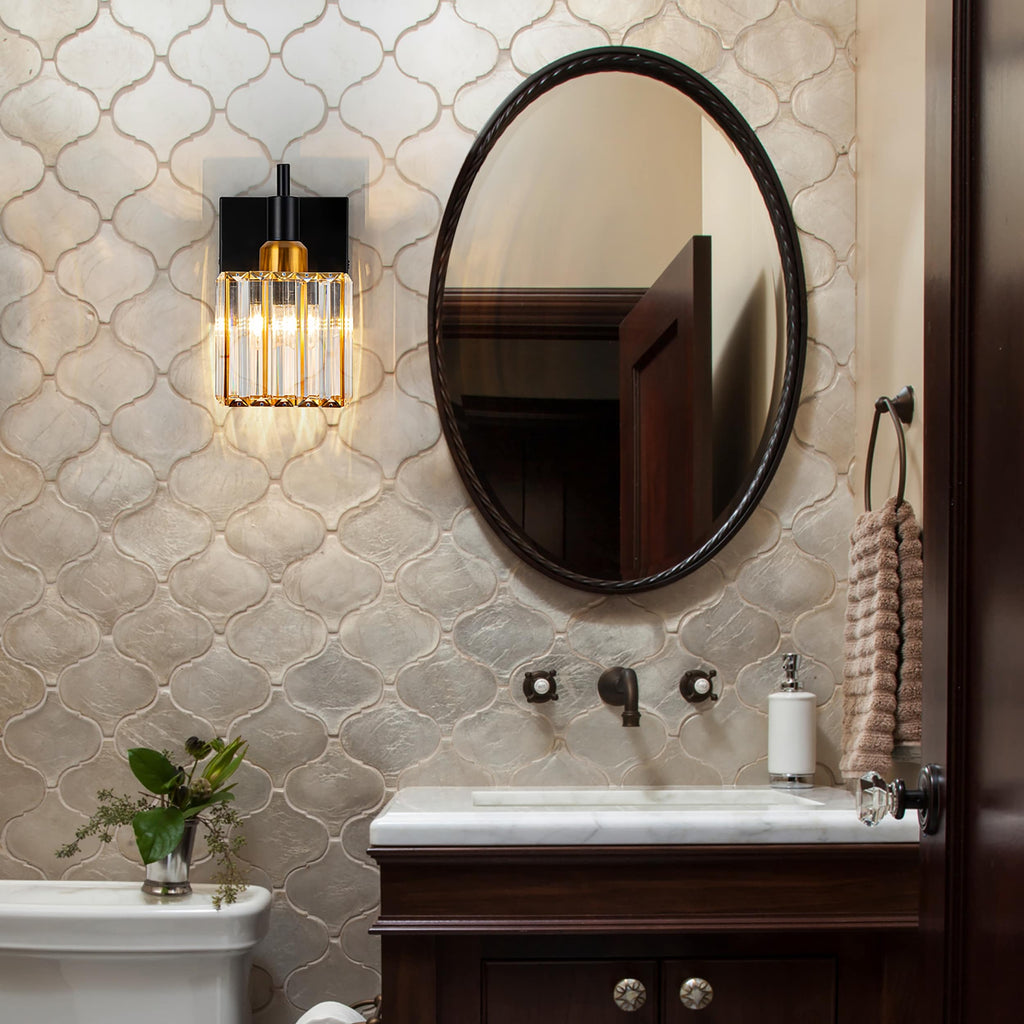 Appliques murales modernes en cristal pour salle de bain à 2, 3 ou 4 lumières