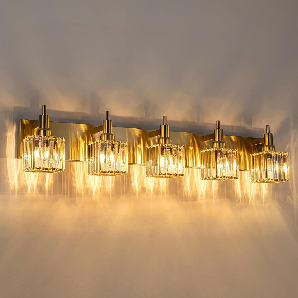Appliques murales modernes en cristal pour salle de bain à 2, 3 ou 4 lumières