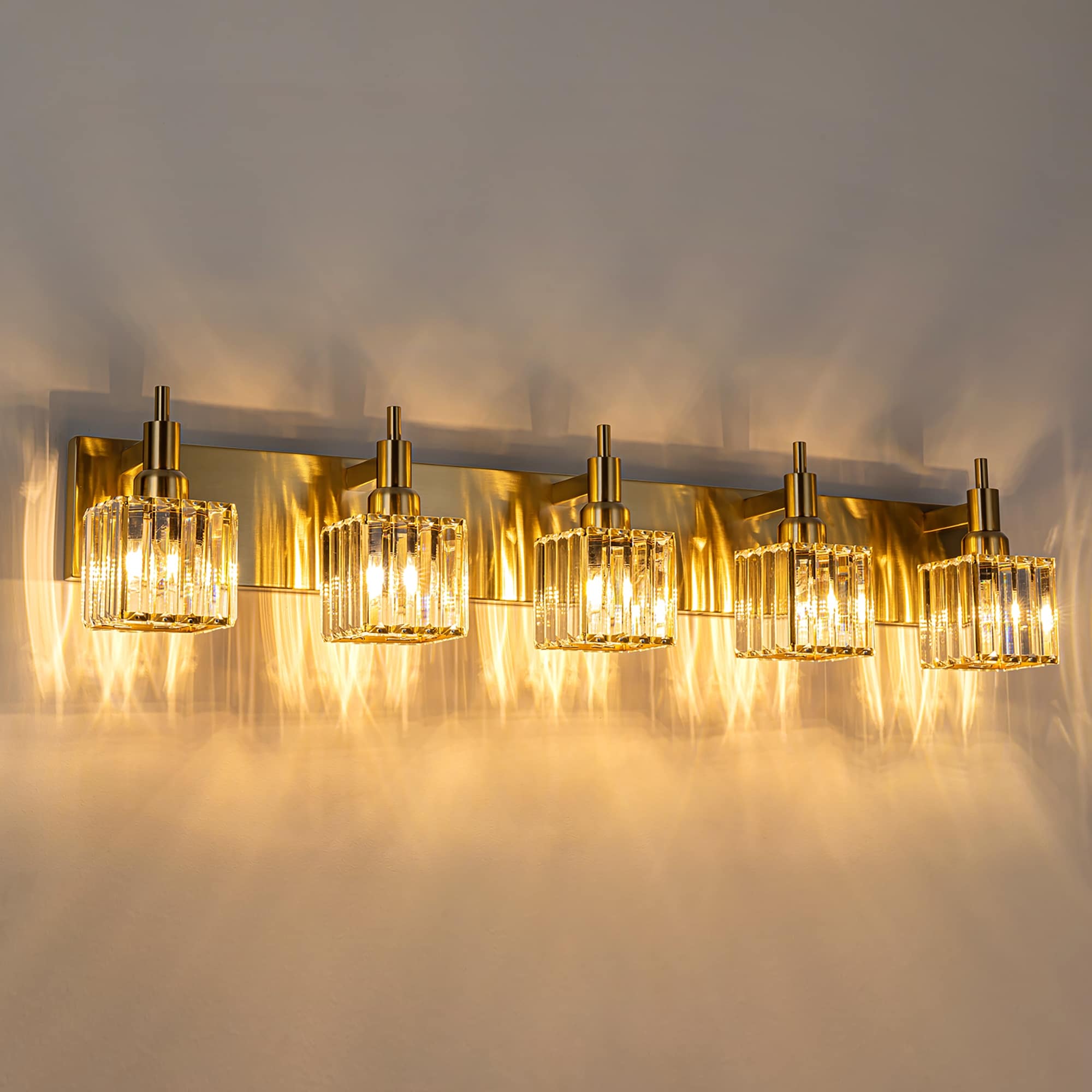 Appliques murales modernes en cristal pour salle de bain à 2, 3 ou 4 lumières