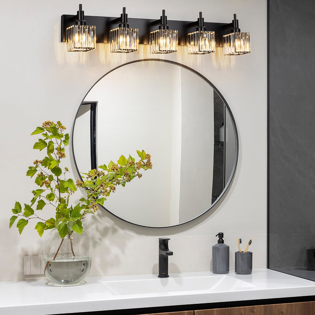 Appliques murales modernes en cristal pour salle de bain à 2, 3 ou 4 lumières