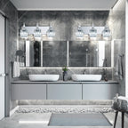 Appliques murales modernes en cristal pour salle de bain à 2, 3 ou 4 lumières