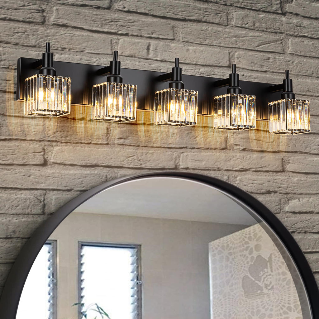 Appliques murales modernes en cristal pour salle de bain à 2, 3 ou 4 lumières