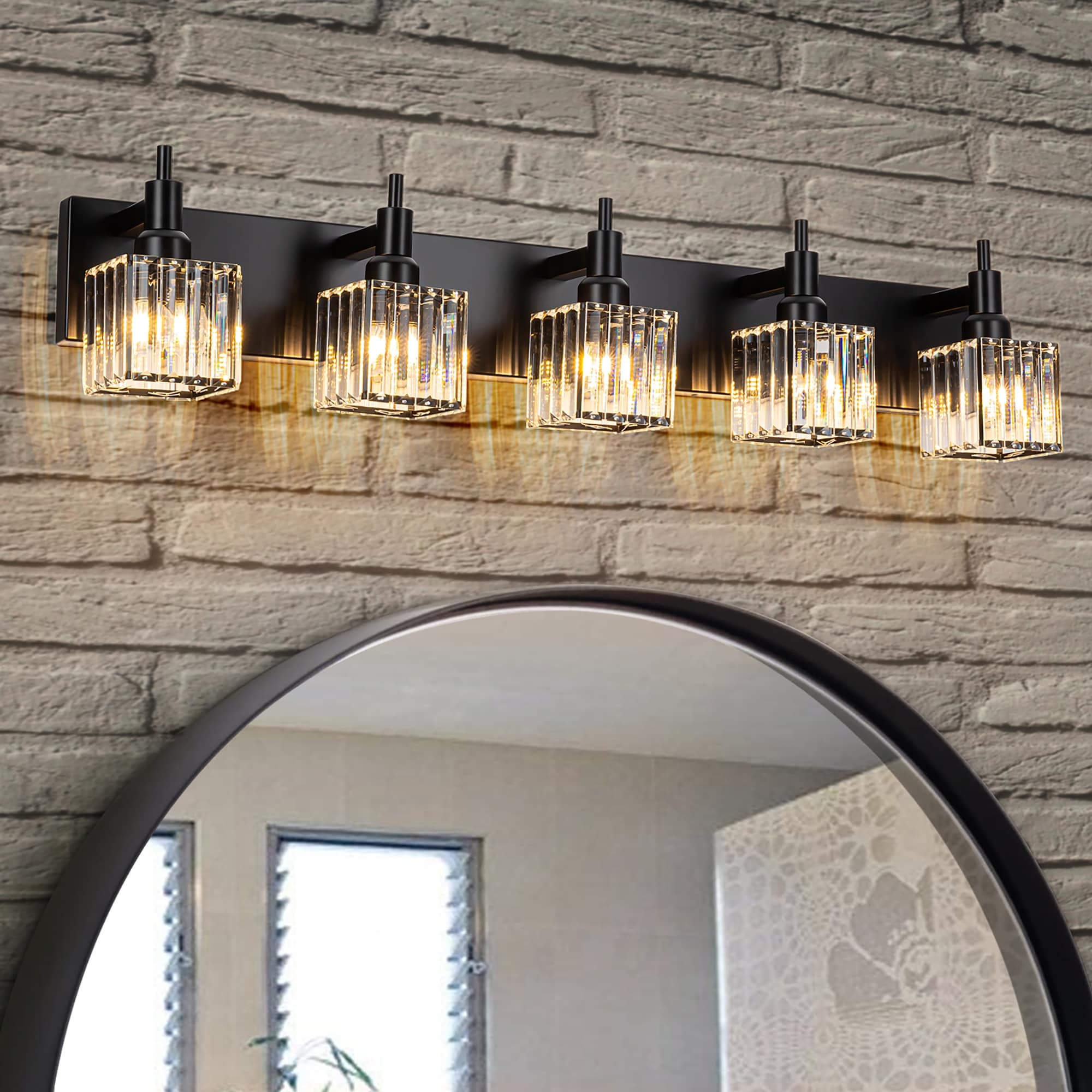 Appliques murales modernes en cristal pour salle de bain à 2, 3 ou 4 lumières