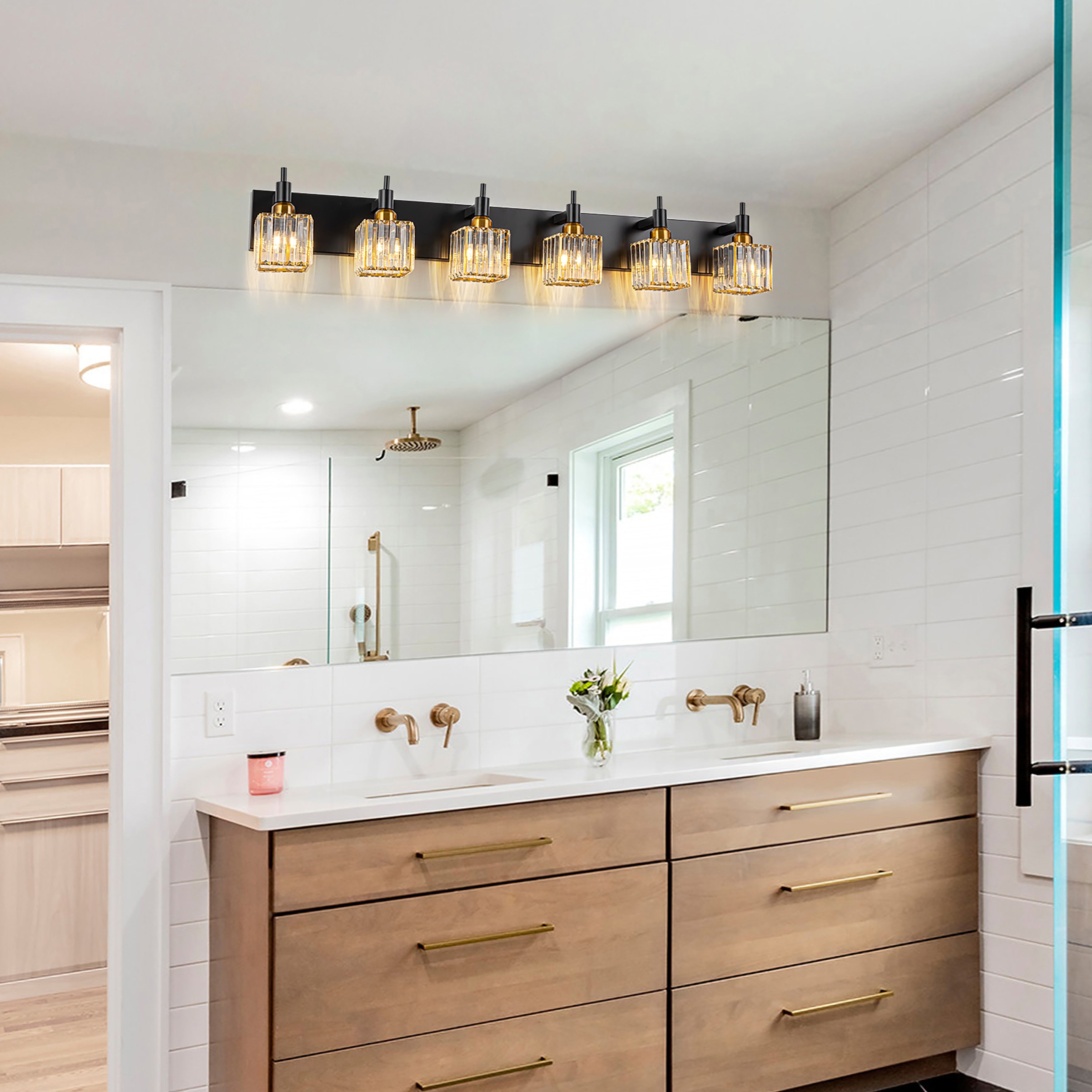 Appliques murales modernes en cristal pour salle de bain à 2, 3 ou 4 lumières