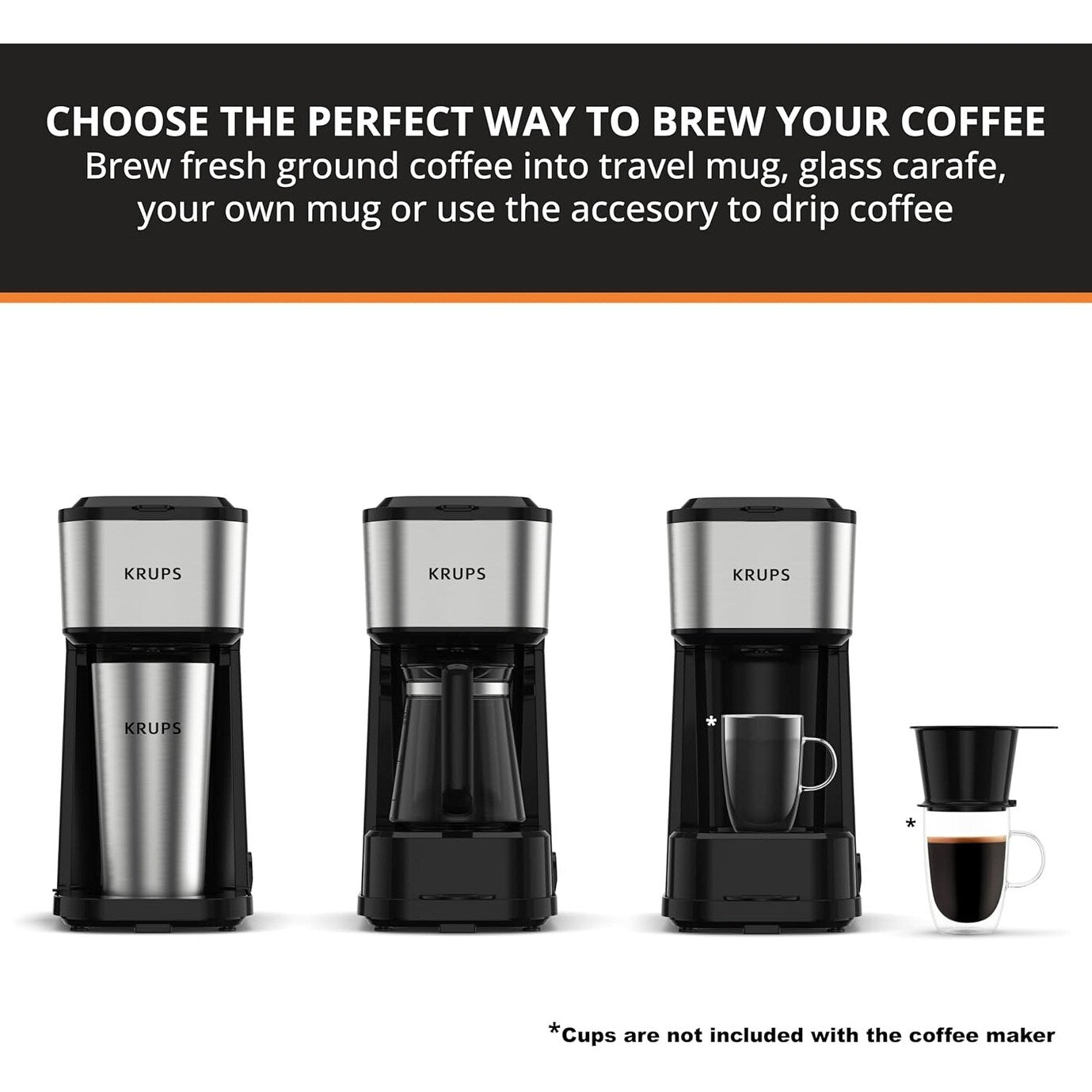 Cafetière de voyage 2 tasses, gobelet isotherme 14 oz, acier inoxydable, design compact pour une portion individuelle