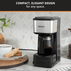 Cafetière de voyage 2 tasses, gobelet isotherme 14 oz, acier inoxydable, design compact pour une portion individuelle