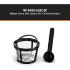 Cafetière de voyage 2 tasses, gobelet isotherme 14 oz, acier inoxydable, design compact pour une portion individuelle