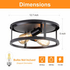 Plafonnier encastré à 2 lampes de style ferme - Lot de 2
