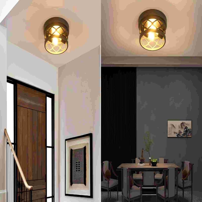 Plafonnier encastré à 2 lampes de style ferme - Lot de 2