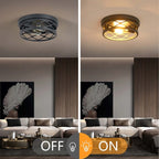 Plafonnier encastré à 2 lampes de style ferme - Lot de 2