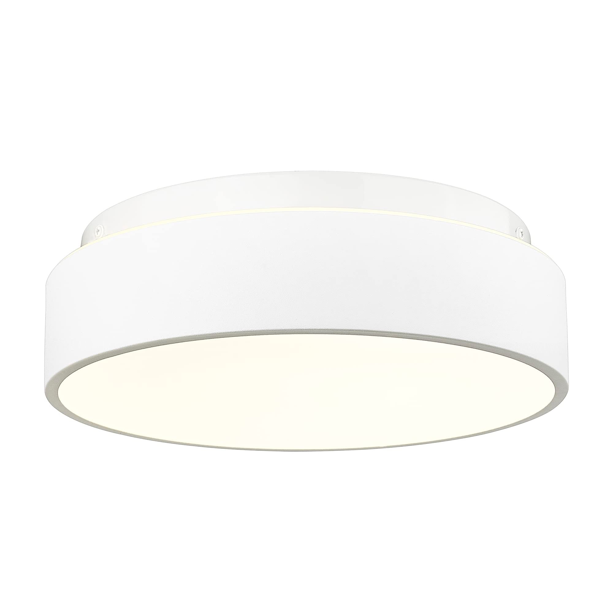 Plafonnier encastré à 2 lumières avec abat-jour en verre dépoli – 12 po de largeur x 12 po de hauteur x 3,5 po de hauteur