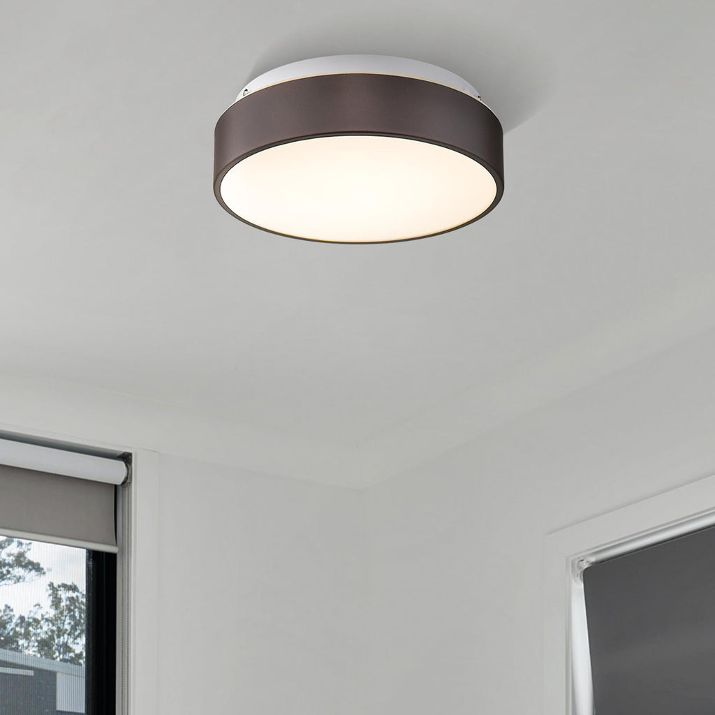 Plafonnier encastré à 2 lumières avec abat-jour en verre dépoli – 12 po de largeur x 12 po de hauteur x 3,5 po de hauteur