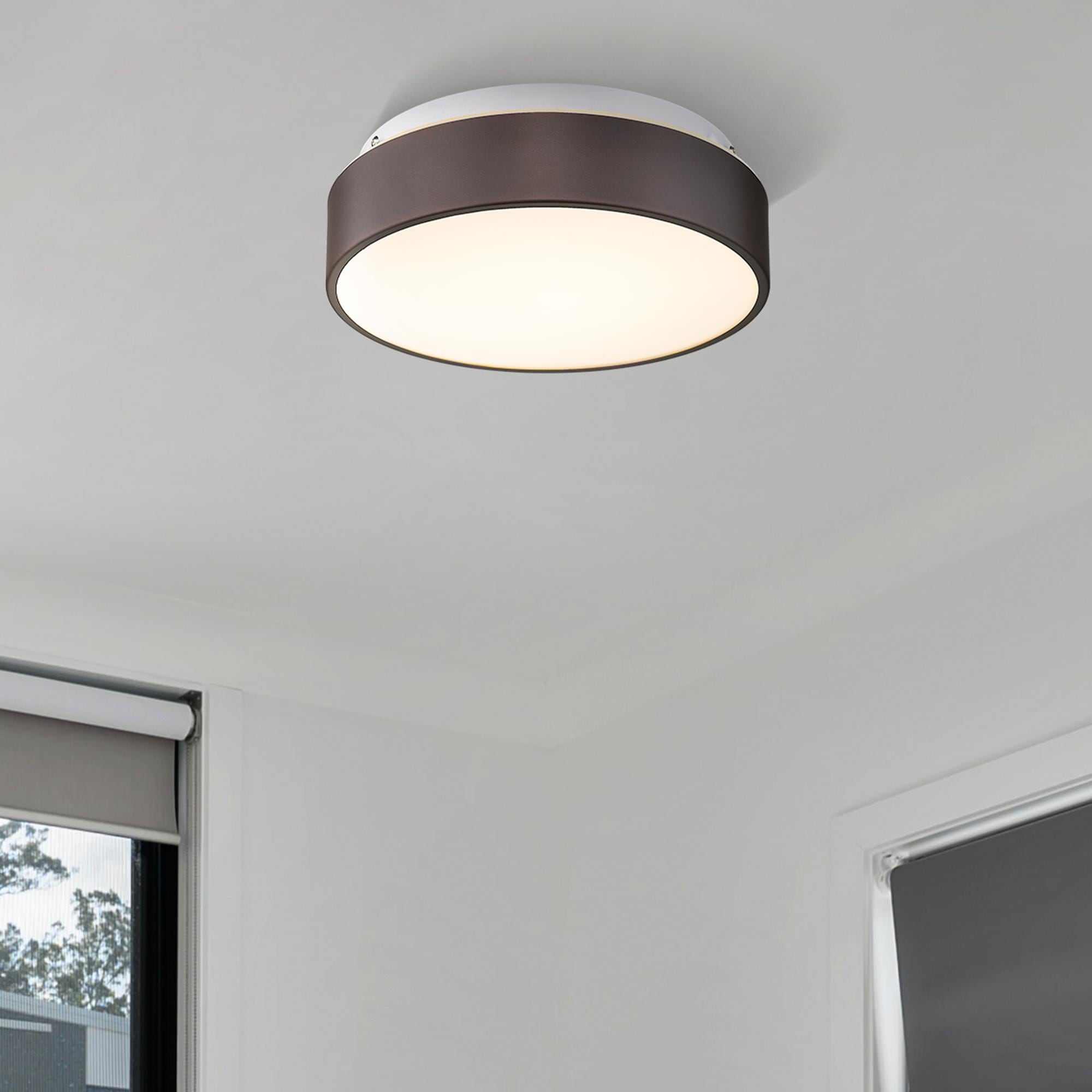 Plafonnier encastré à 2 lumières avec abat-jour en verre dépoli – 12 po de largeur x 12 po de hauteur x 3,5 po de hauteur