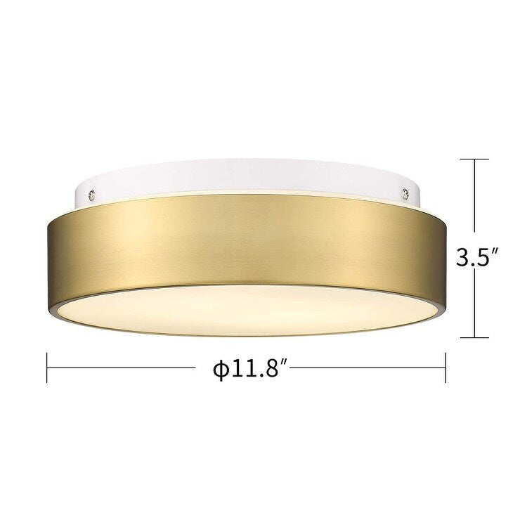 Plafonnier encastré à 2 lumières avec abat-jour en verre dépoli – 12 po de largeur x 12 po de hauteur x 3,5 po de hauteur
