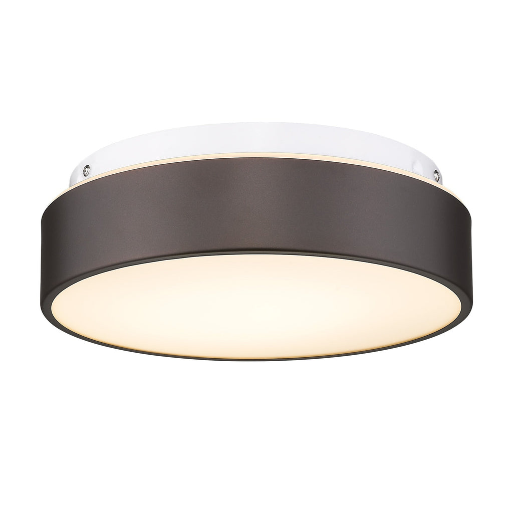 Plafonnier encastré à 2 lumières avec abat-jour en verre dépoli – 12 po de largeur x 12 po de hauteur x 3,5 po de hauteur