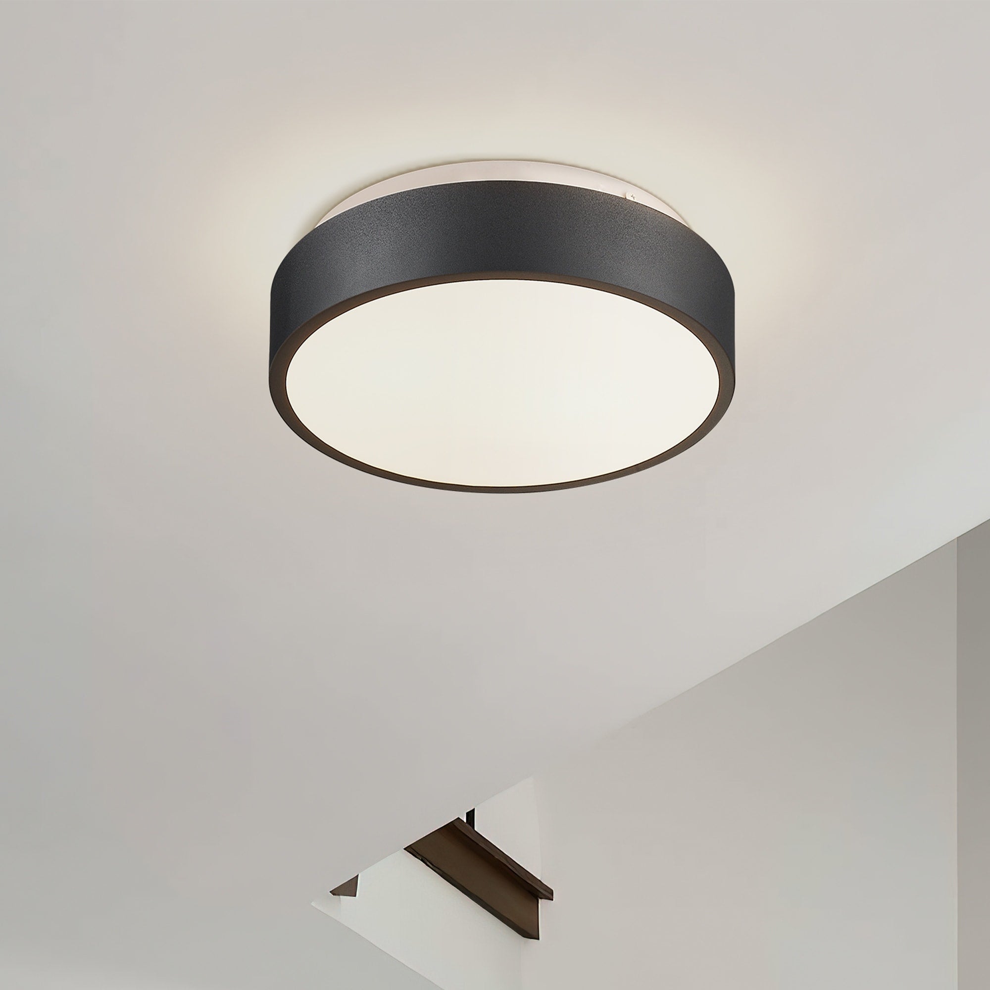 Plafonnier encastré à 2 lumières avec abat-jour en verre dépoli – 12 po de largeur x 12 po de hauteur x 3,5 po de hauteur