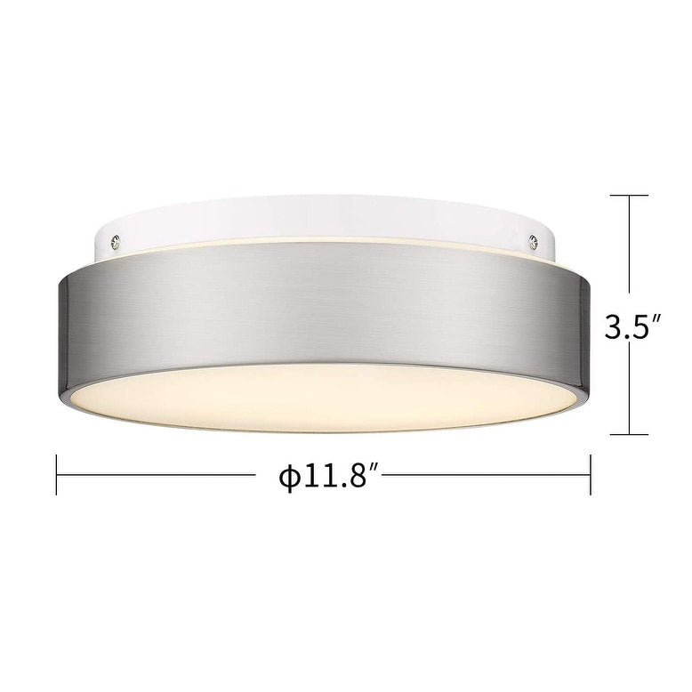 Plafonnier encastré à 2 lumières avec abat-jour en verre dépoli – 12 po de largeur x 12 po de hauteur x 3,5 po de hauteur