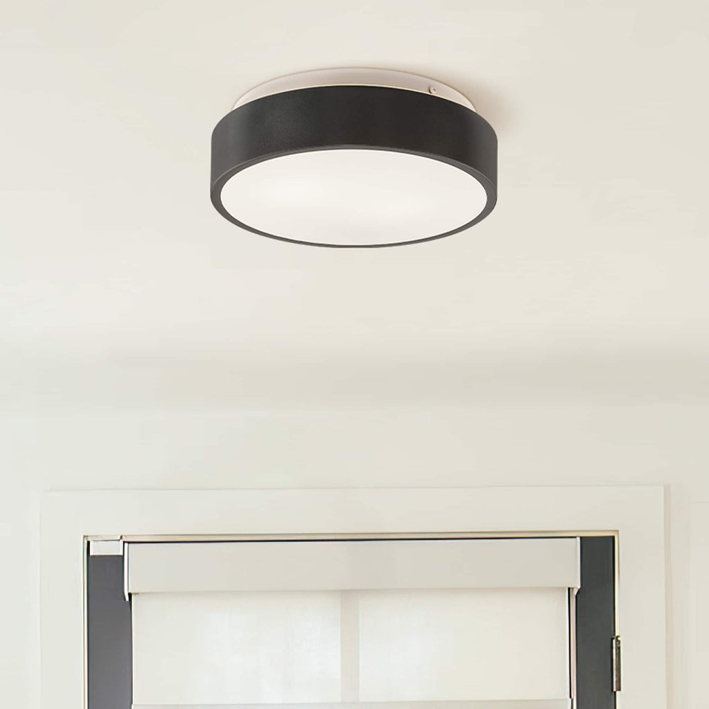 Plafonnier encastré à 2 lumières avec abat-jour en verre dépoli – 12 po de largeur x 12 po de hauteur x 3,5 po de hauteur