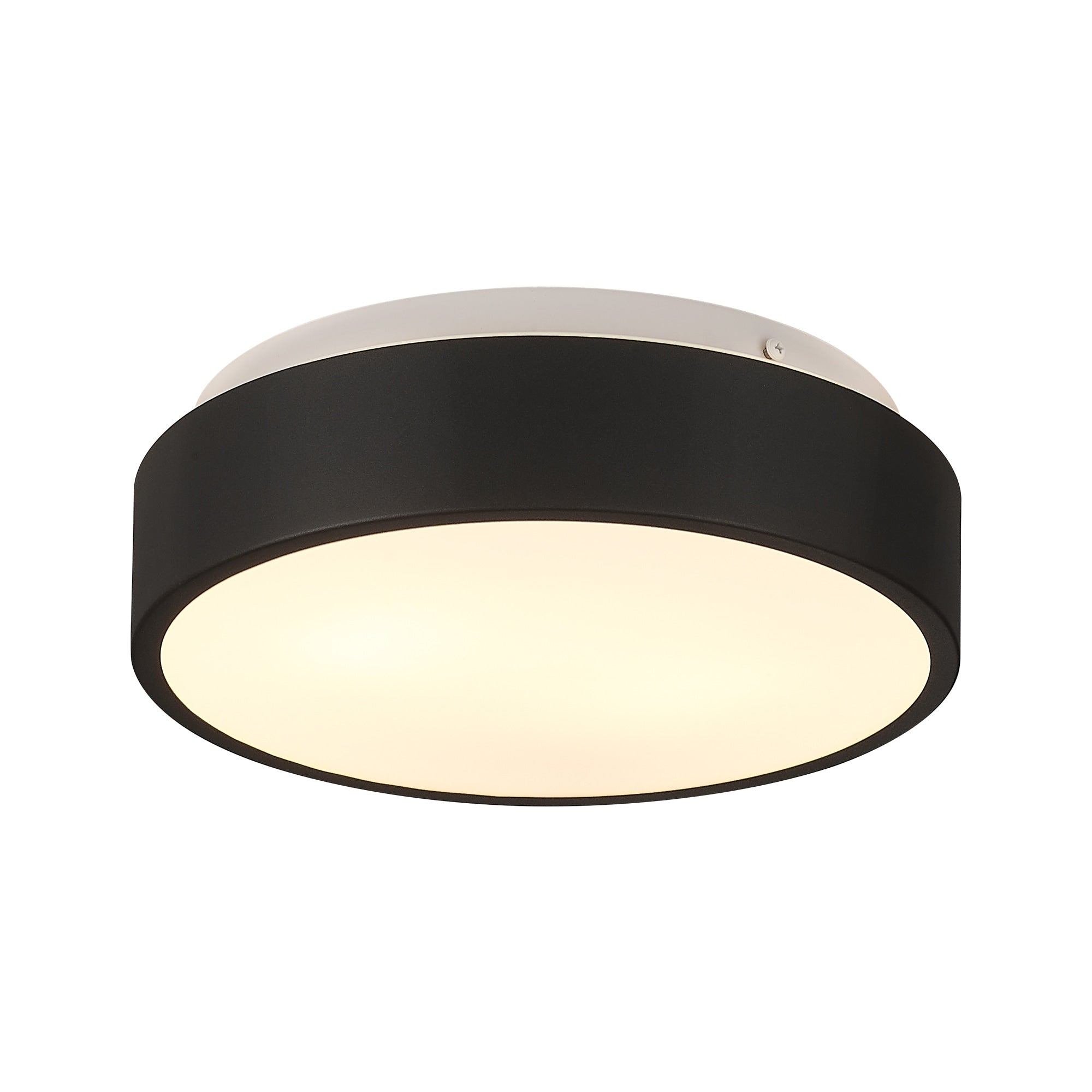 Plafonnier encastré à 2 lumières avec abat-jour en verre dépoli – 12 po de largeur x 12 po de hauteur x 3,5 po de hauteur