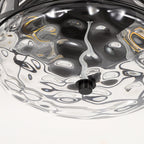 Plafonnier encastré en verre à 2 lumières avec cadre en métal