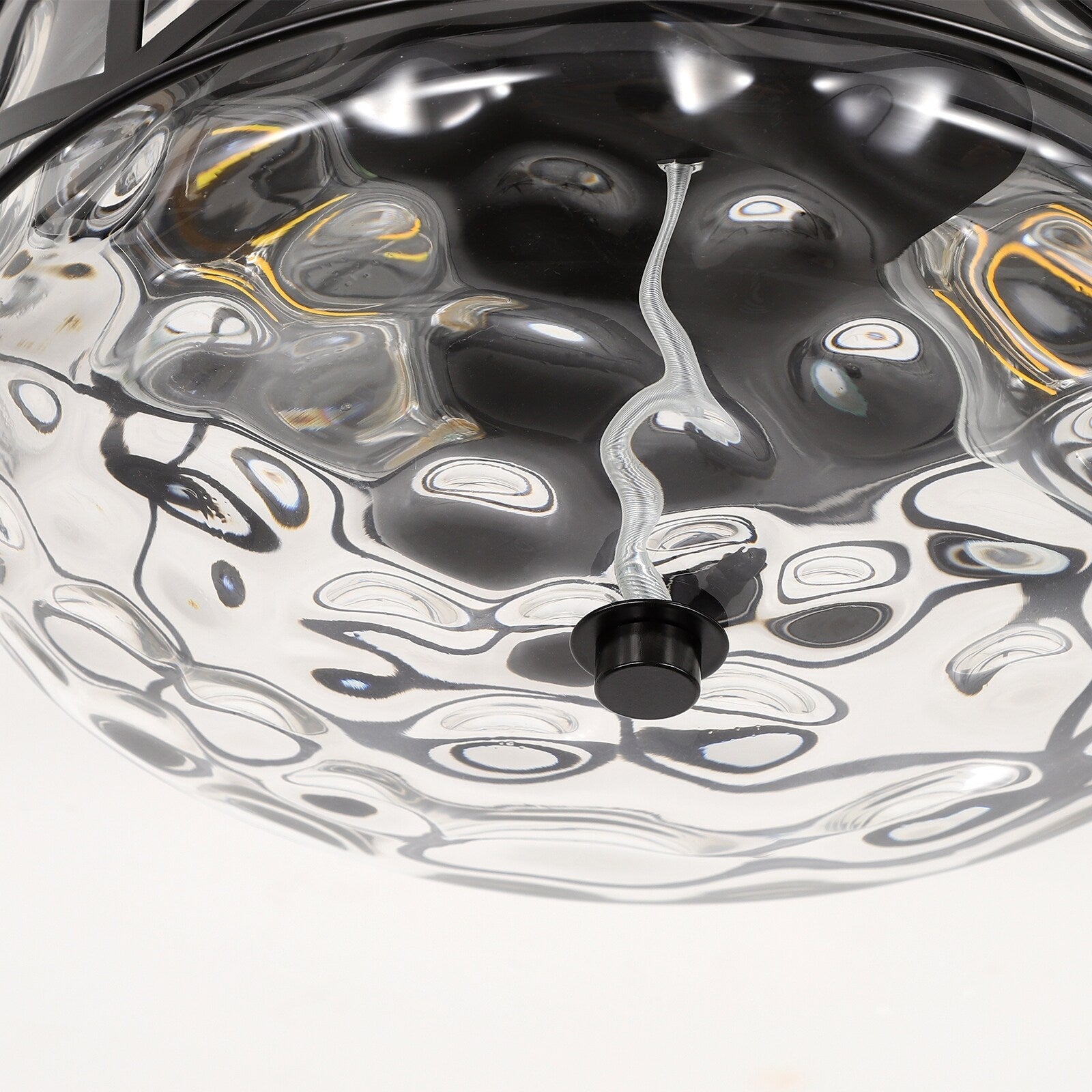 Plafonnier encastré en verre à 2 lumières avec cadre en métal