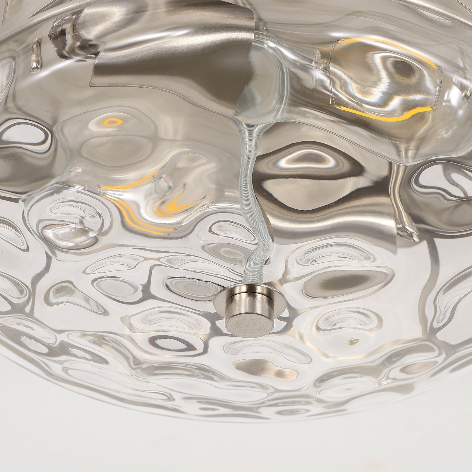 Plafonnier encastré en verre à 2 lumières avec cadre en métal