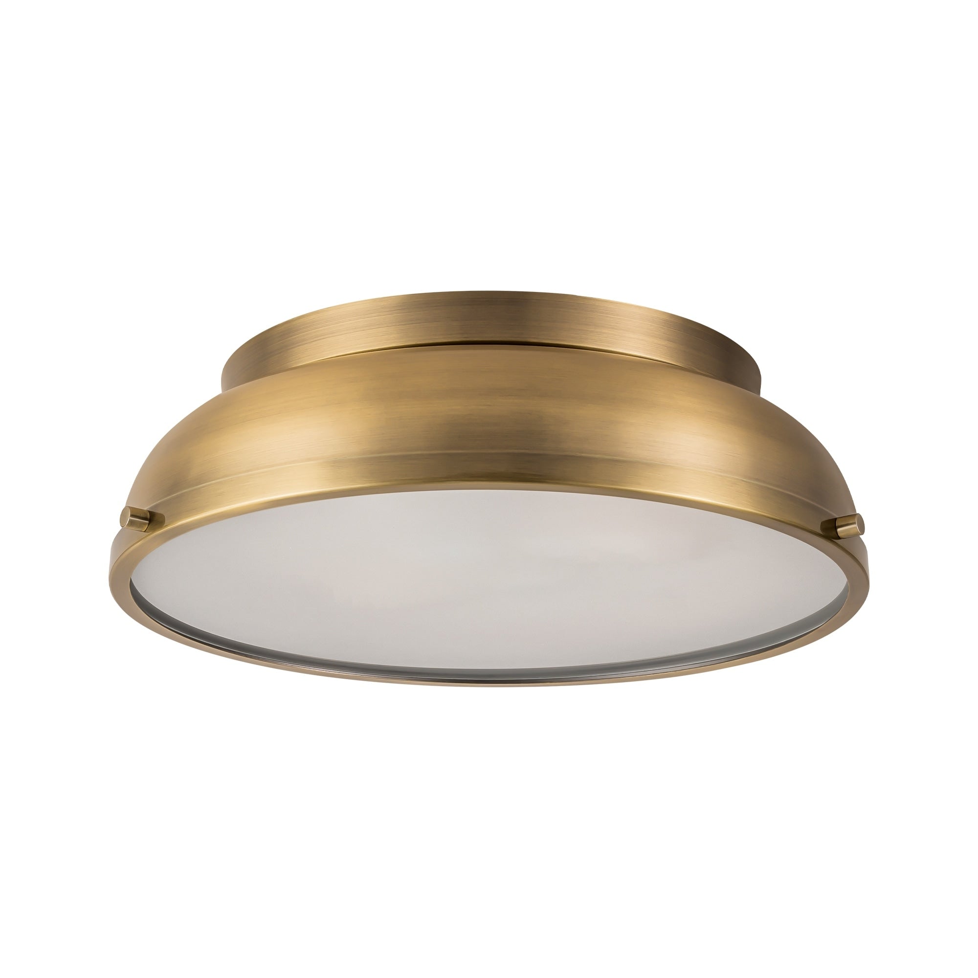 Plafonnier encastré à 2 lampes, style Mid-Century moderne, en bronze vieilli, avec dôme cylindrique en verre dépoli - Bronze vieilli