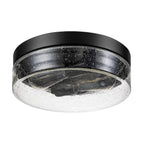 Plafonnier moderne à 2 lumières en forme de dôme, en verre transparent à bulles et à grains, de style ferme