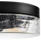 Plafonnier moderne à 2 lumières en forme de dôme, en verre transparent à bulles et à grains, de style ferme