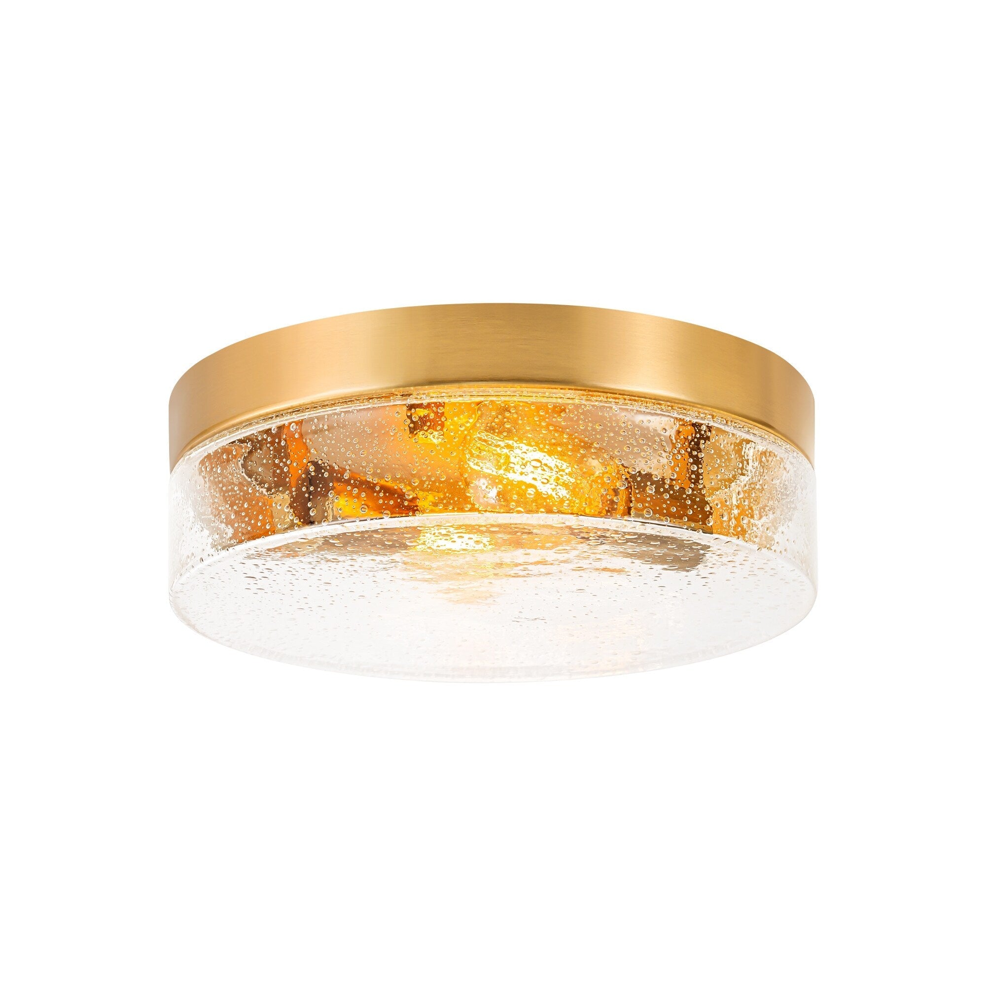 Plafonnier moderne à 2 lumières en forme de dôme, en verre transparent à bulles et à grains, de style ferme