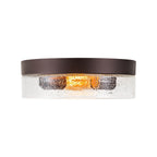 Plafonnier moderne à 2 lumières en forme de dôme, en verre transparent à bulles et à grains, de style ferme