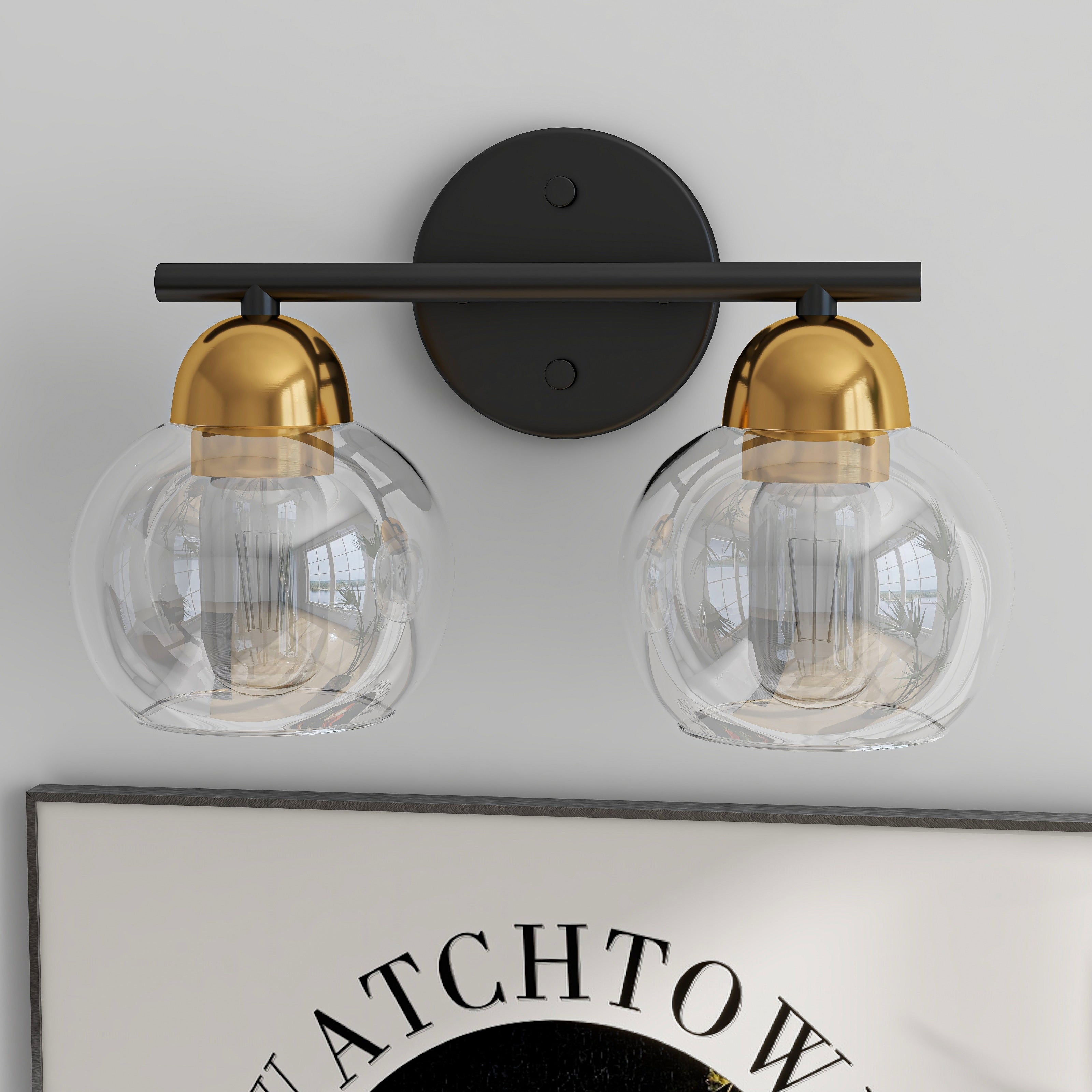 Luminaires de salle de bain vintage à 2 lumières